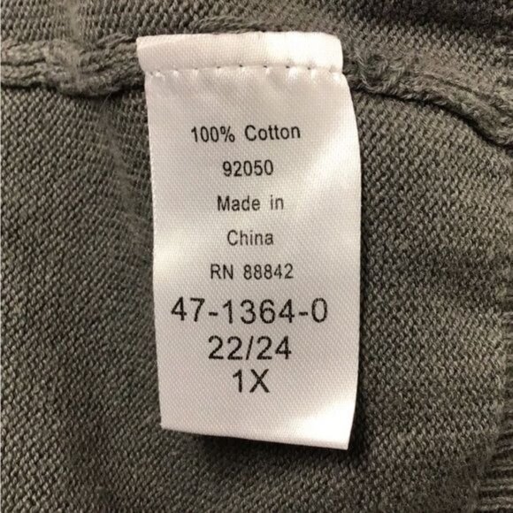 Ellos Women's V-Neck Argyle Sweater Pullover, Gray, size 1X - Picture 7 of 8